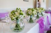 Bridesmaids posies on the top table