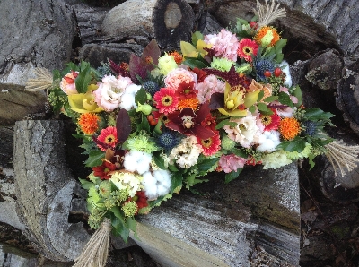 Pillow of mixed flowers