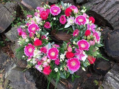 Cerise pink wreath