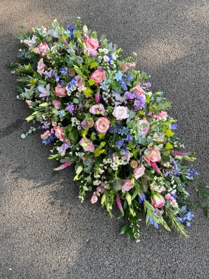 Pastel double ended funeral spray