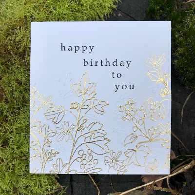 Gold line Birthday card