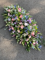 Pastel double ended funeral spray